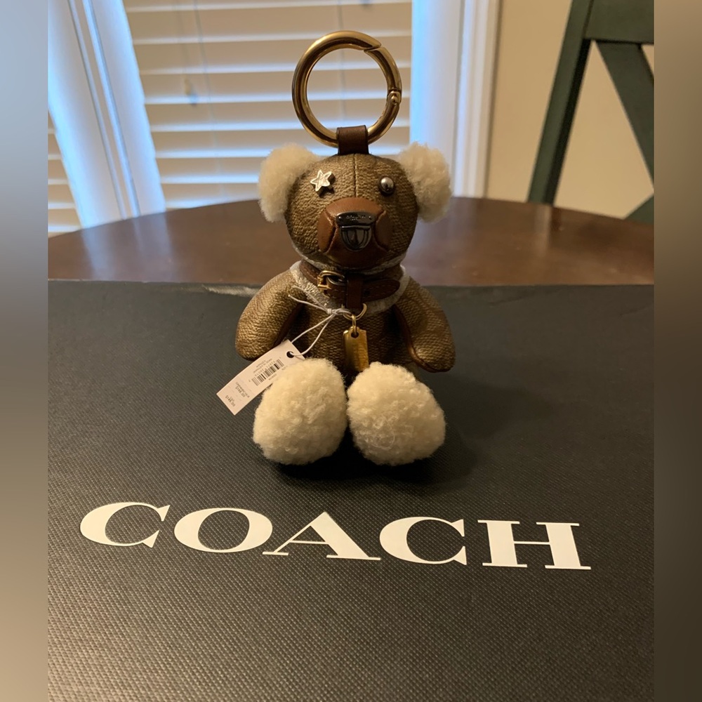 Coach Signature Bear Bag Charm, NWT